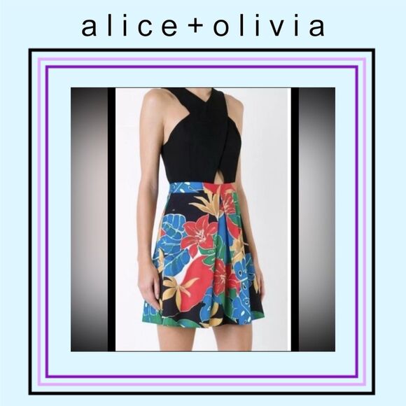 Alice + Olivia Dress floral Sleeveless Mini Size 0 - Picture 1 of 13